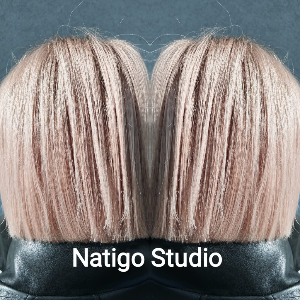 włosy blond w Poznaniu fryzjer Natigo Studio